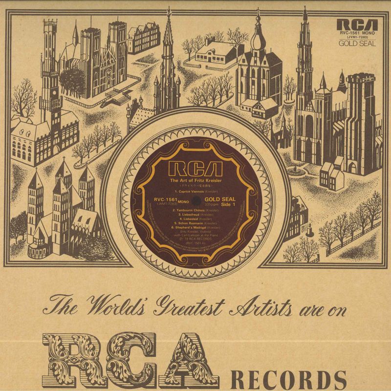 【中古】LP Fritz Kreisler The Art Of Fritz Kreisler RVC1561 RCA GOLD SEAL Japan Vinyl /00260