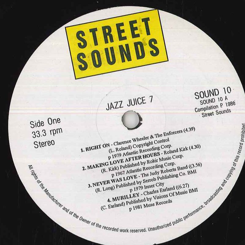 【中古】英12” Various Jazz Juice 7 SOUND10 STREET SOUNDS /00250