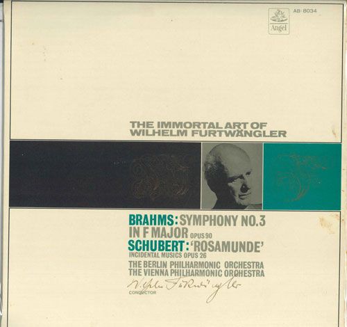 【中古】LP Wilhelm Furtwangler ブラームス：交響曲第3番ヘ長調 AB8034 ANGEL /00260