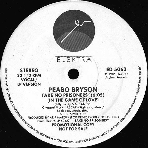 ・アーティスト Peabo Bryson ・タイトル Take No Prisoners (In The Game Of Love) ・レーベル・型番 Elektra ED5063 ・フォーマット 12インチレコード ・コンディション(盤) 良い (VG+) ・コンディション(ジャケット) プレインカバー（元ジャケット／カバー無し） ・コンディション(帯) オビなし ・特記事項 サンプル画像です。実際の商品の画像ではありません 商品写真はバーコード/カタログ番号に対応したサンプル画像ですので、お送りする商品の画像ではありません。帯やライナーなどの付属品は、特記事項に記載されている場合のみ含まれます。プロモやカラーレコードなどの仕様についても、該当する場合のみ特記事項に記載しています。 【ご購入前に必ずご確認ください】 ・本店サイト(www.recordcity.jp)とは価格、送料が違います ・本店サイト、その他支店のオーダーとは同梱発送できません ・注文確定後に別の注文を頂いた場合、注文同士の同梱は致しかねます。 ・別倉庫から発送しているため、店頭受け渡しは対応しておりません ・一部商品は他の通販サイトでも販売しているため、ご注文のタイミングによっては商品のご用意ができない場合がございます。 ・土日祝日はお休みです 金曜・祝前日9時以降のご連絡またはご入金は、返答または発送が週明け・祝日明けに順次対応となります。 ・ご購入後のキャンセル不可 ご購入後のキャンセルはいかなる理由においてもお受けできません。ご了承の上、ご購入くださいませ。 ・日本郵便(ゆうパック/ゆうメール)によるお届けになります。 ・中古品であることをご理解ください 当ストアでは中古商品を主に販売しております。中古品であることをご理解の上ご購入ください。また、一部商品はRecordCityオンラインストアで試聴可能です。 ・返品について お客様のご都合による返品は一切承っておりません。 表記の内容と実際の商品に相違がある場合、また針飛び等で返品・返金をご希望される場合は、商品の到着後1週間以内にご連絡ください。商品の返送をこちらで確認後、キャンセル・返金を行います。 コンディションVG以下の商品は返品できません。プレイに影響のない表面のこすれ傷、プレス起因のノイズ盤は返品の対象外です。 【コンディション表記】 ・ほぼ新品(M-)(Like New) 完全な新品。未使用。当店ではほぼ使用しません ・非常に良い(EX)(Excellent) 中古盤として美品な状態。わずかな経年を感じるものの傷みを感じさせない、当店基準で最高の状態 ・良い(VG+)(Very Good Plus) 丁寧に扱われた中古品で、軽い使用感がみられる。 ・可(VG)(Acceptable) 使い込まれた中古品で、「良い」よりもさらに使用感がみられる。 ・悪い(VG-)(Bad) 状態が悪いアイテム。使用の保障はなく、再生不可、針飛び、目立つノイズがあるかもしれない。状態によるクレーム不可。返品不可。 ・非常に悪い(G)(Very Bad) 「悪い」よりさらに状態が悪いアイテム。使用の保障はなく、再生不可、針飛び、目立つノイズがあるかもしれない。状態によるクレーム不可。返品不可。 ・ジャンク(Fair)(Junk/Fair) 割れている、反っている、水ダメージがある、カビ、ジャケットが分離している、ひどい書き込み、ひどい擦れなど最低の状態。使用の保障はなく、再生不可、針飛び、目立つノイズがあるかもしれない。状態によるクレーム不可。返品不可。 ・ジャンク(Poor)(Junk/Poor) 割れている、反っている、水ダメージがある、カビ、ジャケットが分離している、ひどい書き込み、ひどい擦れなど最低の状態。使用の保障はなく、再生不可、針飛び、目立つノイズがあるかもしれない。状態によるクレーム不可。返品不可。