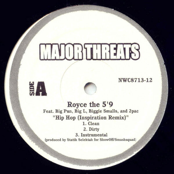 ・アーティスト Royce Da 5'9" / Method Man ・タイトル Hip Hop (Inspiration Remix) / What's Happening (Showoff Remix) ・レーベル・型番 Major Threats NWC871312 ・フォーマット 12インチレコード ・コンディション(盤) 良い (VG+) ・コンディション(ジャケット) プレインカバー（元ジャケット／カバー無し） ・コンディション(帯) オビなし ・特記事項 サンプル画像です。実際の商品の画像ではありません 商品写真はバーコード/カタログ番号に対応したサンプル画像ですので、お送りする商品の画像ではありません。帯やライナーなどの付属品は、特記事項に記載されている場合のみ含まれます。プロモやカラーレコードなどの仕様についても、該当する場合のみ特記事項に記載しています。 【ご購入前に必ずご確認ください】 ・本店サイト(www.recordcity.jp)とは価格、送料が違います ・本店サイト、その他支店のオーダーとは同梱発送できません ・注文確定後に別の注文を頂いた場合、注文同士の同梱は致しかねます。 ・別倉庫から発送しているため、店頭受け渡しは対応しておりません ・一部商品は他の通販サイトでも販売しているため、ご注文のタイミングによっては商品のご用意ができない場合がございます。 ・土日祝日はお休みです 金曜・祝前日9時以降のご連絡またはご入金は、返答または発送が週明け・祝日明けに順次対応となります。 ・ご購入後のキャンセル不可 ご購入後のキャンセルはいかなる理由においてもお受けできません。ご了承の上、ご購入くださいませ。 ・日本郵便(ゆうパック/ゆうメール)によるお届けになります。 ・中古品であることをご理解ください 当ストアでは中古商品を主に販売しております。中古品であることをご理解の上ご購入ください。また、一部商品はRecordCityオンラインストアで試聴可能です。 ・返品について お客様のご都合による返品は一切承っておりません。 表記の内容と実際の商品に相違がある場合、また針飛び等で返品・返金をご希望される場合は、商品の到着後1週間以内にご連絡ください。商品の返送をこちらで確認後、キャンセル・返金を行います。 コンディションVG以下の商品は返品できません。プレイに影響のない表面のこすれ傷、プレス起因のノイズ盤は返品の対象外です。 【コンディション表記】 ・ほぼ新品(M-)(Like New) 完全な新品。未使用。当店ではほぼ使用しません ・非常に良い(EX)(Excellent) 中古盤として美品な状態。わずかな経年を感じるものの傷みを感じさせない、当店基準で最高の状態 ・良い(VG+)(Very Good Plus) 丁寧に扱われた中古品で、軽い使用感がみられる。 ・可(VG)(Acceptable) 使い込まれた中古品で、「良い」よりもさらに使用感がみられる。 ・悪い(VG-)(Bad) 状態が悪いアイテム。使用の保障はなく、再生不可、針飛び、目立つノイズがあるかもしれない。状態によるクレーム不可。返品不可。 ・非常に悪い(G)(Very Bad) 「悪い」よりさらに状態が悪いアイテム。使用の保障はなく、再生不可、針飛び、目立つノイズがあるかもしれない。状態によるクレーム不可。返品不可。 ・ジャンク(Fair)(Junk/Fair) 割れている、反っている、水ダメージがある、カビ、ジャケットが分離している、ひどい書き込み、ひどい擦れなど最低の状態。使用の保障はなく、再生不可、針飛び、目立つノイズがあるかもしれない。状態によるクレーム不可。返品不可。 ・ジャンク(Poor)(Junk/Poor) 割れている、反っている、水ダメージがある、カビ、ジャケットが分離している、ひどい書き込み、ひどい擦れなど最低の状態。使用の保障はなく、再生不可、針飛び、目立つノイズがあるかもしれない。状態によるクレーム不可。返品不可。