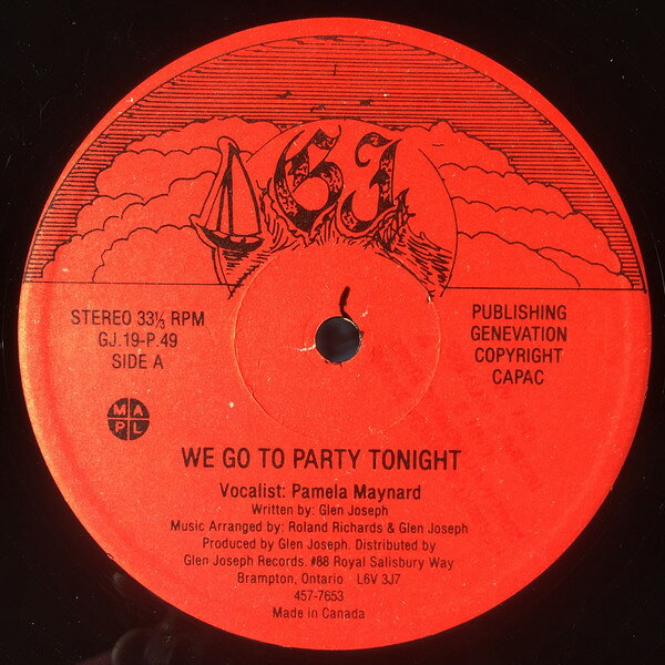 12” Pamela Maynard We Go To Party Tonight GJ19P49 GJ 未開封 /00250