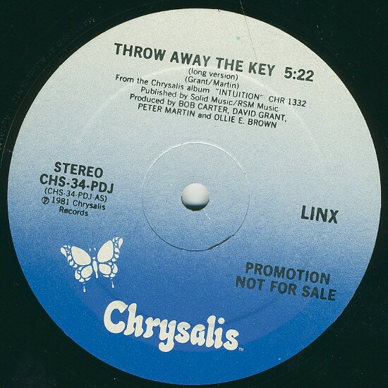 【中古】12” Linx Throw Away The Key CHS34PDJ Chrysalis プロモ /00250