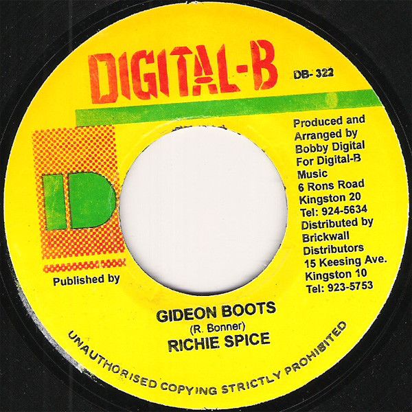 【中古】ジャマイカ7” Richie Spice Gideon Boots DB322 Digital-B /00080