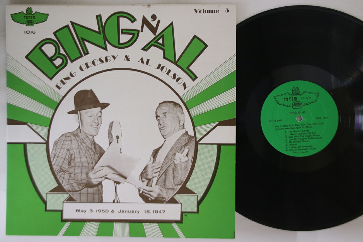 【中古】加LP Bing Crosby, Al Jolson Bing & Al Volume 5 LP1016 TOTEM /00260