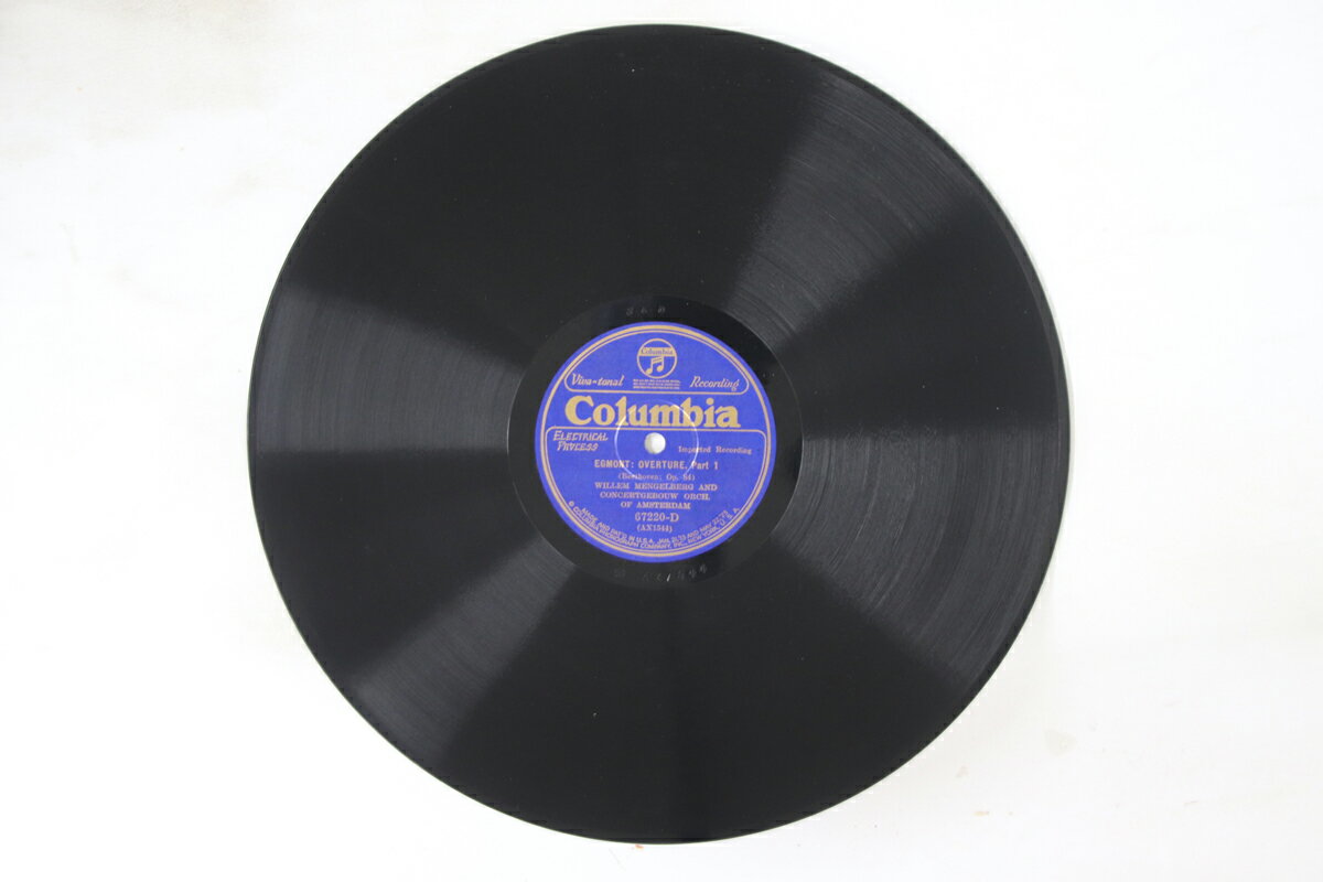 【中古】米78RPM/SP Mengelberg Beethoven Egmont Overture 67220D COLUMBIA 12” /00610