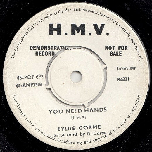 š۱7 Eydie Gorme You Need Hands / The Gentleman Is A Dope 45POP493PROMO His Masters Voice ץ /00080