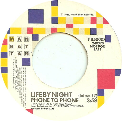 【中古】米7” Life By Night Phone To Phone PB50007PROMO Manhattan Records プロモ /00080 【中古】米7” Life By Night Phone To Phone PB50007PROMO Manhattan Records プロモ /00080
