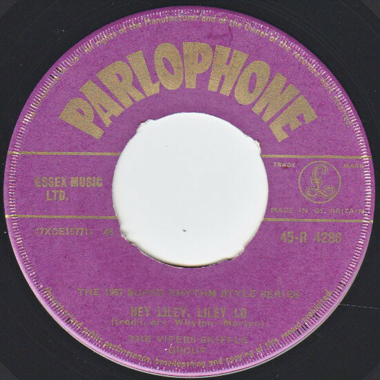 【中古】英7” Vipers Skiffle Group Hey Liley, Liley Lo 45R4286 Parlophone /00080