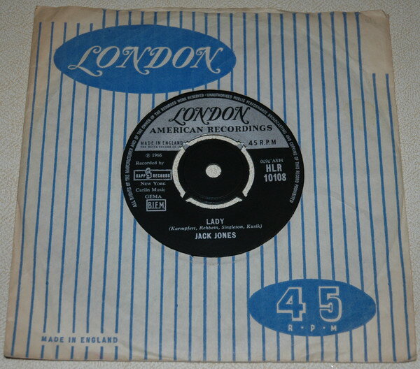 【中古】英7” Jack Jones Lady HLR10108 London Records, Lond /00080