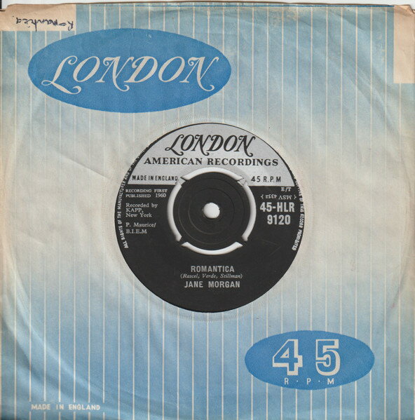 【中古】英7” Jane Morgan Romantica 45HLR9120 London Records, Lond /00080