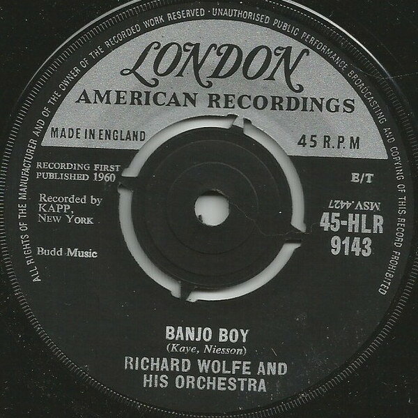 Other - 【中古】英7” Richard Wolfe & His Orchestra Banjo Boy 45HLR9143 London Records, Lond /00080