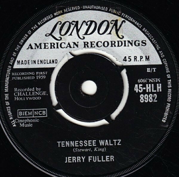 【中古】英7” Jerry Fuller Tennessee Waltz 45HLH8982 London Records, Lond /00080