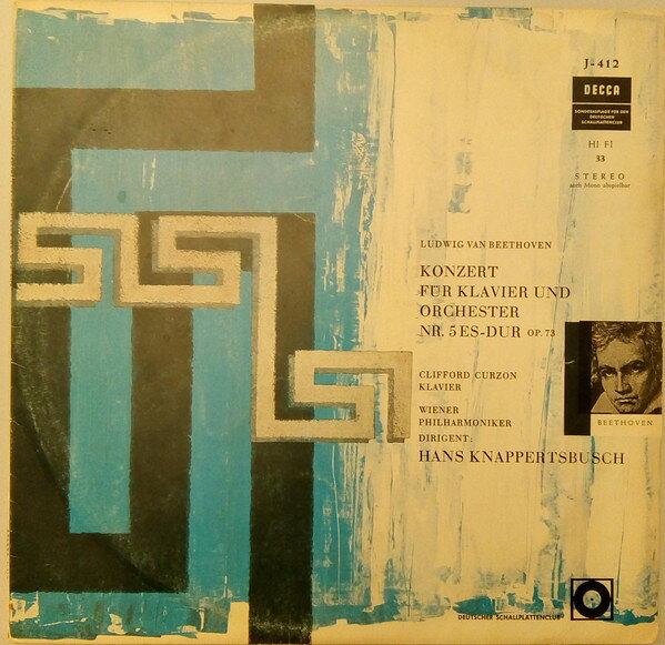 独LP Ludwig van Beethoven , Cliffor Konzert Fur Klavier Und Orchester Nr. 5 Es-dur Op. SBD452 Decca /00260
