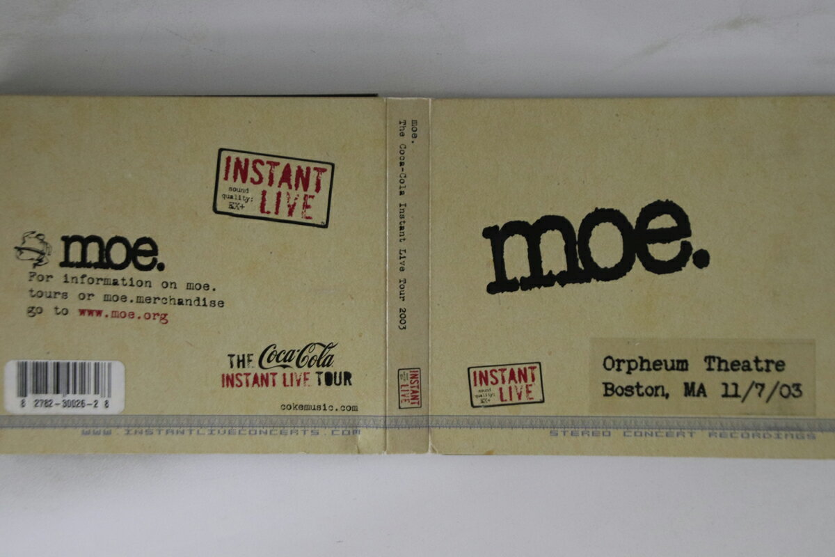 米3CD Moe Orpheum Theatre Boston, Ma 11/7/03 NONE INSTANT LIVE /00330