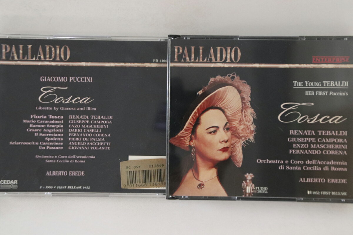 ・アーティスト Alberto Erede ・タイトル Giacomo Puccini Tosca ・レーベル・型番 CEDAR PD410607 ・フォーマット CD ・コンディション(盤) 良い (VG+) ・コンディション(ジャケット) 良い (VG+) ・コンディション(帯) オビなし ・特記事項 【ライナー付き】 【ケースにシール】 実際に発送される商品の画像です 【ご購入前に必ずご確認ください】 ・本店サイト(www.recordcity.jp)とは価格、送料が違います ・本店サイト、その他支店のオーダーとは同梱発送できません ・注文確定後に別の注文を頂いた場合、注文同士の同梱は致しかねます。 ・別倉庫から発送しているため、店頭受け渡しは対応しておりません ・一部商品は他の通販サイトでも販売しているため、ご注文のタイミングによっては商品のご用意ができない場合がございます。 ・土日祝日はお休みです 金曜・祝前日9時以降のご連絡またはご入金は、返答または発送が週明け・祝日明けに順次対応となります。 ・ご購入後のキャンセル不可 ご購入後のキャンセルはいかなる理由においてもお受けできません。ご了承の上、ご購入くださいませ。 ・日本郵便(ゆうパック/ゆうメール)によるお届けになります。 ・中古品であることをご理解ください 当ストアでは中古商品を主に販売しております。中古品であることをご理解の上ご購入ください。また、一部商品はRecordCityオンラインストアで試聴可能です。 ・返品について お客様のご都合による返品は一切承っておりません。 表記の内容と実際の商品に相違がある場合、また針飛び等で返品・返金をご希望される場合は、商品の到着後1週間以内にご連絡ください。商品の返送をこちらで確認後、キャンセル・返金を行います。 コンディションVG以下の商品は返品できません。プレイに影響のない表面のこすれ傷、プレス起因のノイズ盤は返品の対象外です。 【コンディション表記】 ・ほぼ新品(M-)(Like New) 完全な新品。未使用。当店ではほぼ使用しません ・非常に良い(EX)(Excellent) 中古盤として美品な状態。わずかな経年を感じるものの傷みを感じさせない、当店基準で最高の状態 ・良い(VG+)(Very Good Plus) 丁寧に扱われた中古品で、軽い使用感がみられる。 ・可(VG)(Acceptable) 使い込まれた中古品で、「良い」よりもさらに使用感がみられる。 ・悪い(VG-)(Bad) 状態が悪いアイテム。使用の保障はなく、再生不可、針飛び、目立つノイズがあるかもしれない。状態によるクレーム不可。返品不可。 ・非常に悪い(G)(Very Bad) 「悪い」よりさらに状態が悪いアイテム。使用の保障はなく、再生不可、針飛び、目立つノイズがあるかもしれない。状態によるクレーム不可。返品不可。 ・ジャンク(Fair)(Junk/Fair) 割れている、反っている、水ダメージがある、カビ、ジャケットが分離している、ひどい書き込み、ひどい擦れなど最低の状態。使用の保障はなく、再生不可、針飛び、目立つノイズがあるかもしれない。状態によるクレーム不可。返品不可。 ・ジャンク(Poor)(Junk/Poor) 割れている、反っている、水ダメージがある、カビ、ジャケットが分離している、ひどい書き込み、ひどい擦れなど最低の状態。使用の保障はなく、再生不可、針飛び、目立つノイズがあるかもしれない。状態によるクレーム不可。返品不可。