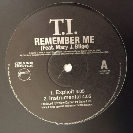 【中古】米12” T.I. Remember Me 0521086 Grand Hustle, Atlant /00250 【中古】米12” T.I. Remember Me 0521086 Grand Hustle, Atlant /00250