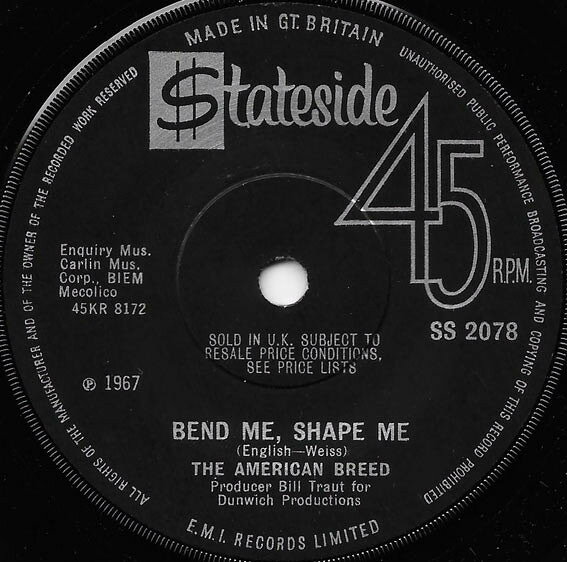 英7” American Breed Bend Me, Shape Me SS2078 Stateside /00080