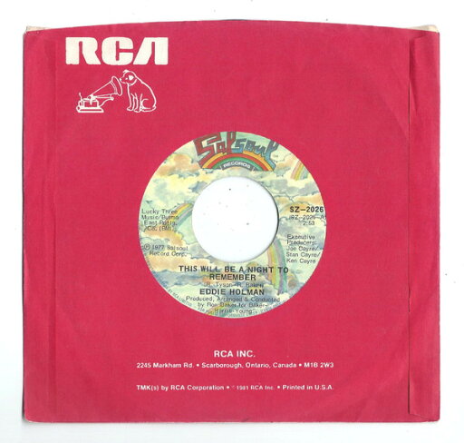 【中古】加7” Eddie Holman This Will Be A Night To Remember SZ2026 Salsoul Records /00080 【中古】加7” Eddie Holman This Will Be A Night To Remember SZ2026 Salsoul Records /00080