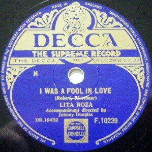 78RPM/SP Lita Roza, Ted Heath &amp; His Mus Ebb Tide / I Was A Fool In Love F10239 DECCA /00500
