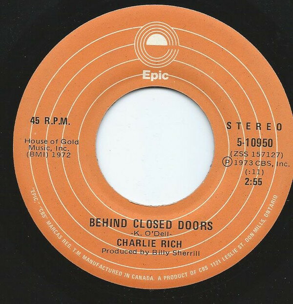 【中古】加7” Charlie Rich Behind Closed Doors / A Sunday Kind Of Woman 510950 Epic /00080