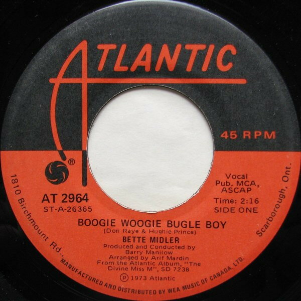 【中古】加7” Bette Midler Boogie Woogie Bugle Boy AT2964 Atlantic /00080