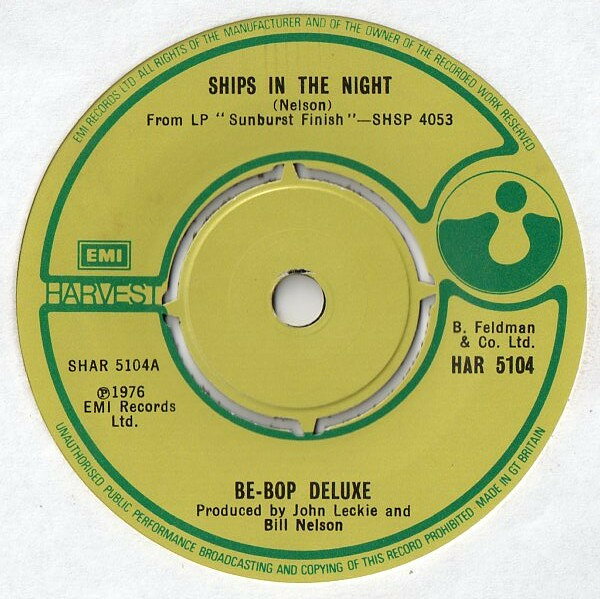 【中古】7” Be Bop Deluxe Ships In The Night HAR5104 Harvest /00080