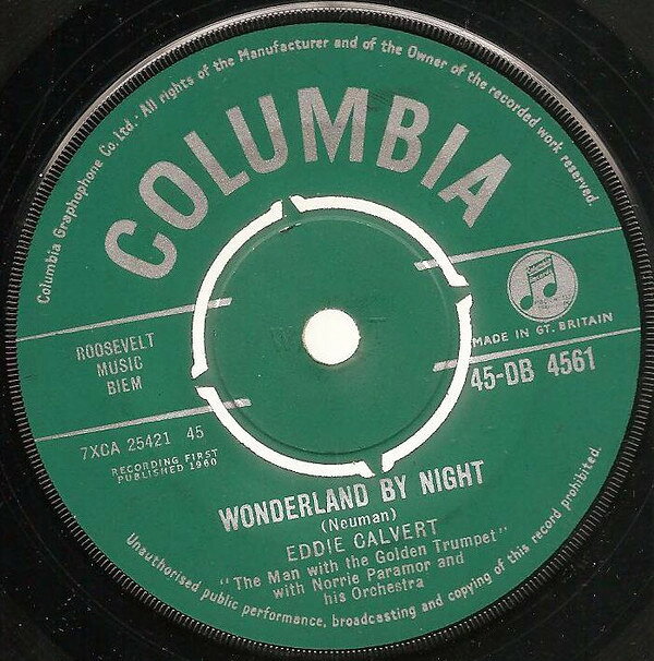 【中古】7” Eddie Calvert the Man, The Gol Wonderland By Night / till We Meet Again (Ritroviam 45DB4561 COLUMBIA /00080