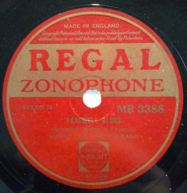 【中古】78RPM/SP Harry Roy &amp; His Band Farewell Blues / Dark Town Strutters Ball MR3388 REGAL ZONOPHONE /00500