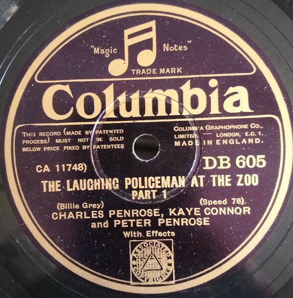 【中古】78RPM/SP Charles Penrose, Kaye Conner, The Laughing Policeman At The Zoo DB605 COLUMBIA /00500