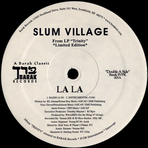 【中古】米12” Slum Village / Phat Kat La La / Club Banger SVPK001 Barak Records /00250