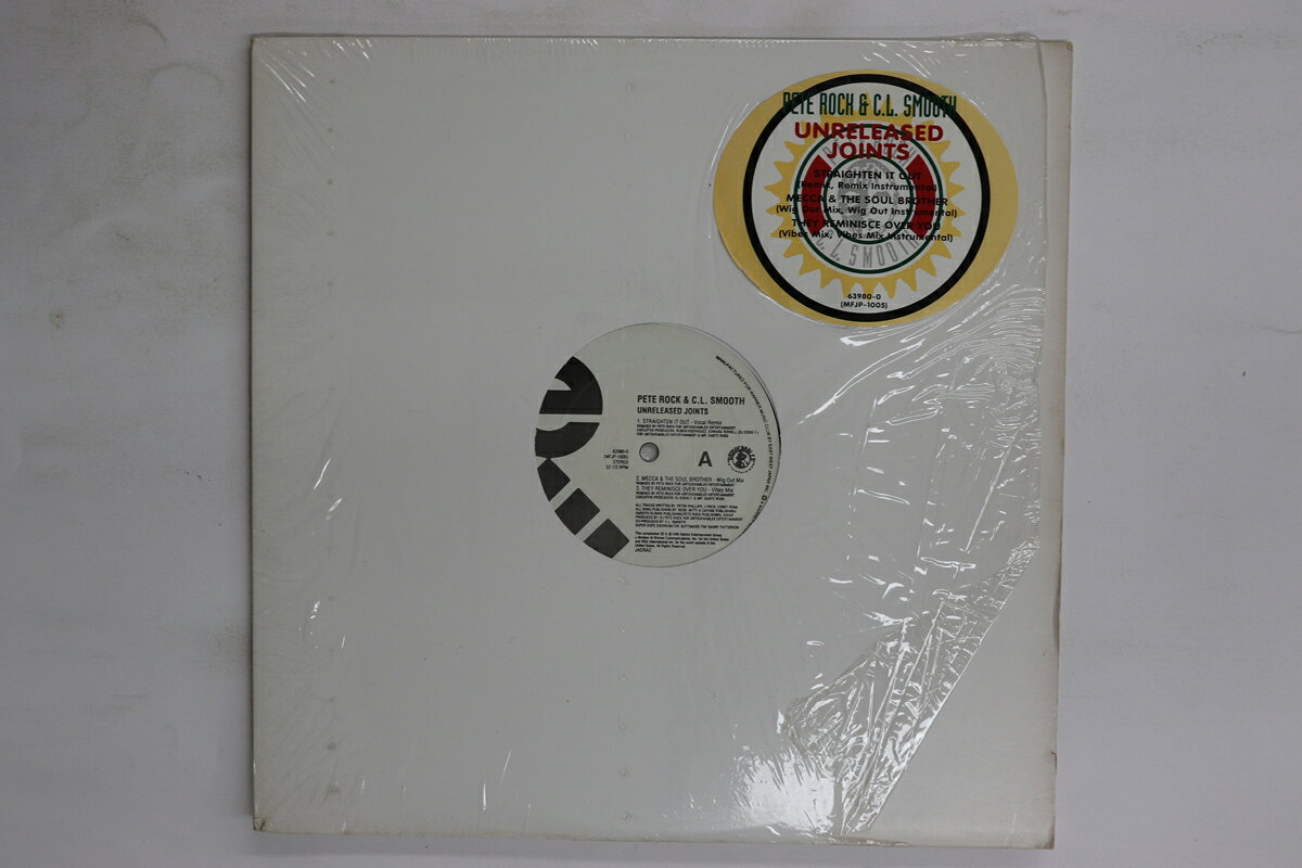 ・アーティスト Pete Rock & C.l. Smooth ・タイトル Unreleased Joints ・レーベル・型番 EastWest Japan MFJP1005,639800 ・フォーマット 12インチレコード ・コンディション(盤) 良い (VG+) ・コンディション(ジャケット) 良い (VG+) ・コンディション(帯) オビなし ・特記事項 【盤に目立った跡】【シュリンク残し】【ハイプステッカー】 実際に発送される商品の画像です 【ご購入前に必ずご確認ください】 ・本店サイト(www.recordcity.jp)とは価格、送料が違います ・本店サイト、その他支店のオーダーとは同梱発送できません ・注文確定後に別の注文を頂いた場合、注文同士の同梱は致しかねます。 ・別倉庫から発送しているため、店頭受け渡しは対応しておりません ・一部商品は他の通販サイトでも販売しているため、ご注文のタイミングによっては商品のご用意ができない場合がございます。 ・土日祝日はお休みです 金曜・祝前日9時以降のご連絡またはご入金は、返答または発送が週明け・祝日明けに順次対応となります。 ・ご購入後のキャンセル不可 ご購入後のキャンセルはいかなる理由においてもお受けできません。ご了承の上、ご購入くださいませ。 ・日本郵便(ゆうパック/ゆうメール)によるお届けになります。 ・中古品であることをご理解ください 当ストアでは中古商品を主に販売しております。中古品であることをご理解の上ご購入ください。また、一部商品はRecordCityオンラインストアで試聴可能です。 ・返品について お客様のご都合による返品は一切承っておりません。 表記の内容と実際の商品に相違がある場合、また針飛び等で返品・返金をご希望される場合は、商品の到着後1週間以内にご連絡ください。商品の返送をこちらで確認後、キャンセル・返金を行います。 コンディションVG以下の商品は返品できません。プレイに影響のない表面のこすれ傷、プレス起因のノイズ盤は返品の対象外です。 【コンディション表記】 ・ほぼ新品(M-)(Like New) 完全な新品。未使用。当店ではほぼ使用しません ・非常に良い(EX)(Excellent) 中古盤として美品な状態。わずかな経年を感じるものの傷みを感じさせない、当店基準で最高の状態 ・良い(VG+)(Very Good Plus) 丁寧に扱われた中古品で、軽い使用感がみられる。 ・可(VG)(Acceptable) 使い込まれた中古品で、「良い」よりもさらに使用感がみられる。 ・悪い(VG-)(Bad) 状態が悪いアイテム。使用の保障はなく、再生不可、針飛び、目立つノイズがあるかもしれない。状態によるクレーム不可。返品不可。 ・非常に悪い(G)(Very Bad) 「悪い」よりさらに状態が悪いアイテム。使用の保障はなく、再生不可、針飛び、目立つノイズがあるかもしれない。状態によるクレーム不可。返品不可。 ・ジャンク(Fair)(Junk/Fair) 割れている、反っている、水ダメージがある、カビ、ジャケットが分離している、ひどい書き込み、ひどい擦れなど最低の状態。使用の保障はなく、再生不可、針飛び、目立つノイズがあるかもしれない。状態によるクレーム不可。返品不可。 ・ジャンク(Poor)(Junk/Poor) 割れている、反っている、水ダメージがある、カビ、ジャケットが分離している、ひどい書き込み、ひどい擦れなど最低の状態。使用の保障はなく、再生不可、針飛び、目立つノイズがあるかもしれない。状態によるクレーム不可。返品不可。