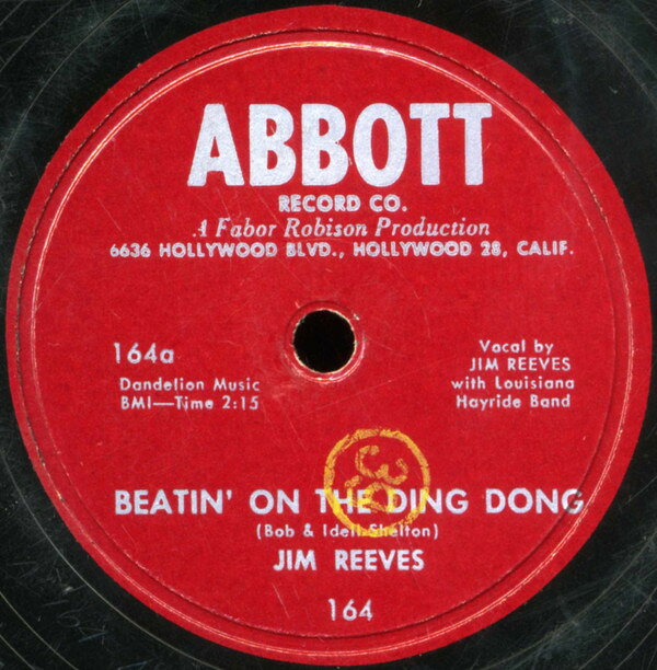78RPM/SP Jim Reeves Beatin On The Ding Dong / My Rambling Heart 164 ABBOTT RECORDS /00500