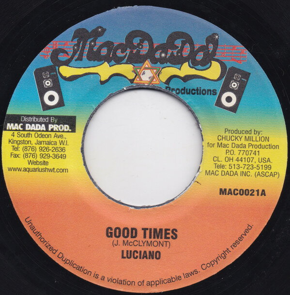 【中古】ジャマイカ7” Luciano Good Times / Boxin 99 Refix NONE Mac Dada Productions /00080