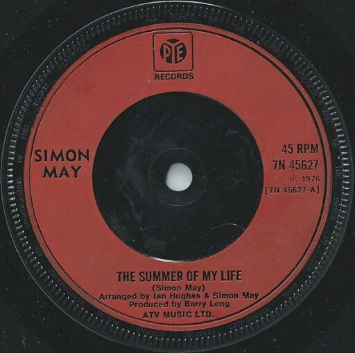 【中古】英7” Simon May The Summer Of My Life 7N45627 Pye Records /00080 【中古】英7” Simon May The Summer Of My Life 7N45627 Pye Records /00080