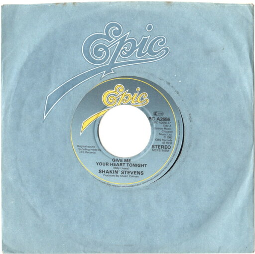 【中古】英7” Shakin Stevens Give Me Your Heart Tonight EPCA2656 Epic /00080 【中古】英7” Shakin Stevens Give Me Your Heart Tonight EPCA2656 Epic /00080