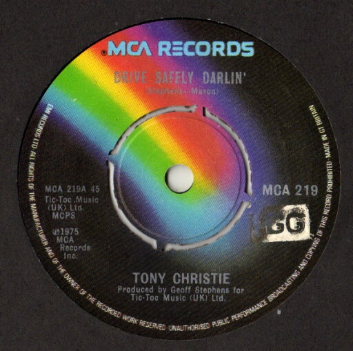 【中古】英7” Tony Christie Drive Safely Darlin MCA219 MCA Records /00080 【中古】英7” Tony Christie Drive Safely Darlin MCA219 MCA Records /00080