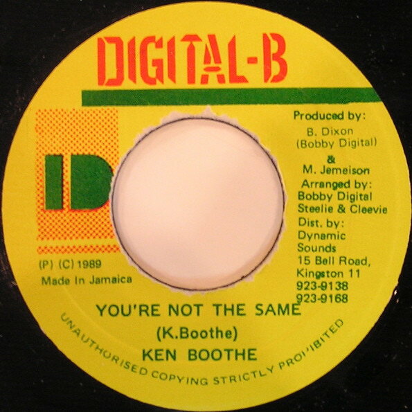 ジャマイカ7” Ken Boothe Youre Not The Same NONE Digital-B /00080