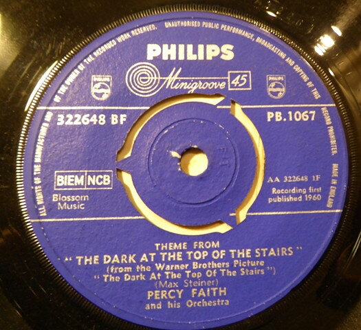 【中古】7” Percy Faith &amp; His Orchestra Theme From ”the Dark At The Top Of The Stairs” 322648 PHILIPS /00080