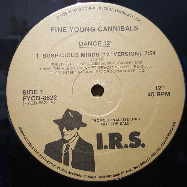 LP Fine Young Cannibals Suspicious Minds FYCD8622PROMO I.R.S. Records 未開封 /00260