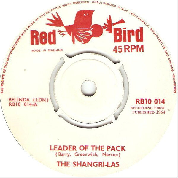 ・アーティスト Shangri-Las ・タイトル Leader Of The Pack ・レーベル・型番 Red Bird RB10014 ・フォーマット 7インチレコード ・コンディション(盤) 良い (VG+) ・コンディション(ジャケット) プレインカバー（元ジャケット／カバー無し） ・コンディション(帯) オビなし ・特記事項 サンプル画像です。実際の商品の画像ではありません 商品写真はバーコード/カタログ番号に対応したサンプル画像ですので、お送りする商品の画像ではありません。帯やライナーなどの付属品は、特記事項に記載されている場合のみ含まれます。プロモやカラーレコードなどの仕様についても、該当する場合のみ特記事項に記載しています。 【ご購入前に必ずご確認ください】 ・本店サイト(www.recordcity.jp)とは価格、送料が違います ・本店サイト、その他支店のオーダーとは同梱発送できません ・注文確定後に別の注文を頂いた場合、注文同士の同梱は致しかねます。 ・別倉庫から発送しているため、店頭受け渡しは対応しておりません ・一部商品は他の通販サイトでも販売しているため、ご注文のタイミングによっては商品のご用意ができない場合がございます。 ・土日祝日はお休みです 金曜・祝前日9時以降のご連絡またはご入金は、返答または発送が週明け・祝日明けに順次対応となります。 ・ご購入後のキャンセル不可 ご購入後のキャンセルはいかなる理由においてもお受けできません。ご了承の上、ご購入くださいませ。 ・日本郵便(ゆうパック/ゆうメール)によるお届けになります。 ・中古品であることをご理解ください 当ストアでは中古商品を主に販売しております。中古品であることをご理解の上ご購入ください。また、一部商品はRecordCityオンラインストアで試聴可能です。 ・返品について お客様のご都合による返品は一切承っておりません。 表記の内容と実際の商品に相違がある場合、また針飛び等で返品・返金をご希望される場合は、商品の到着後1週間以内にご連絡ください。商品の返送をこちらで確認後、キャンセル・返金を行います。 コンディションVG以下の商品は返品できません。プレイに影響のない表面のこすれ傷、プレス起因のノイズ盤は返品の対象外です。 【コンディション表記】 ・ほぼ新品(M-)(Like New) 完全な新品。未使用。当店ではほぼ使用しません ・非常に良い(EX)(Excellent) 中古盤として美品な状態。わずかな経年を感じるものの傷みを感じさせない、当店基準で最高の状態 ・良い(VG+)(Very Good Plus) 丁寧に扱われた中古品で、軽い使用感がみられる。 ・可(VG)(Acceptable) 使い込まれた中古品で、「良い」よりもさらに使用感がみられる。 ・悪い(VG-)(Bad) 状態が悪いアイテム。使用の保障はなく、再生不可、針飛び、目立つノイズがあるかもしれない。状態によるクレーム不可。返品不可。 ・非常に悪い(G)(Very Bad) 「悪い」よりさらに状態が悪いアイテム。使用の保障はなく、再生不可、針飛び、目立つノイズがあるかもしれない。状態によるクレーム不可。返品不可。 ・ジャンク(Fair)(Junk/Fair) 割れている、反っている、水ダメージがある、カビ、ジャケットが分離している、ひどい書き込み、ひどい擦れなど最低の状態。使用の保障はなく、再生不可、針飛び、目立つノイズがあるかもしれない。状態によるクレーム不可。返品不可。 ・ジャンク(Poor)(Junk/Poor) 割れている、反っている、水ダメージがある、カビ、ジャケットが分離している、ひどい書き込み、ひどい擦れなど最低の状態。使用の保障はなく、再生不可、針飛び、目立つノイズがあるかもしれない。状態によるクレーム不可。返品不可。