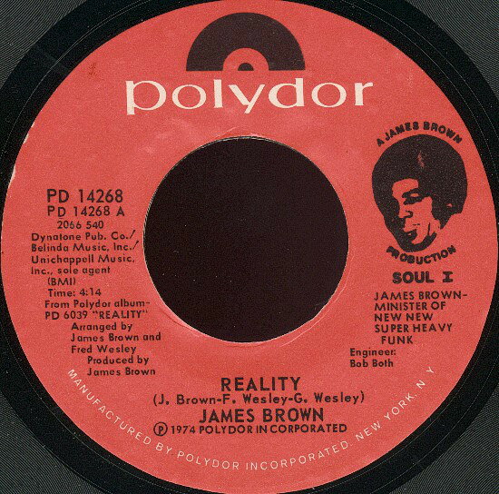【中古】7” James Brown Reality / I Need Your Love So Bad PD14268 Polydor /00080