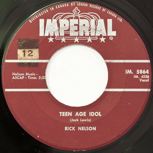 Artist Name: R - 【中古】7” Ricky Nelson (2) Teen Age Idol IM5864 Imperial /00080