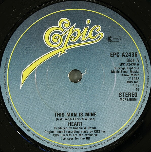 【中古】7” Heart This Man Is Mine EPCA2436 Epic /00080