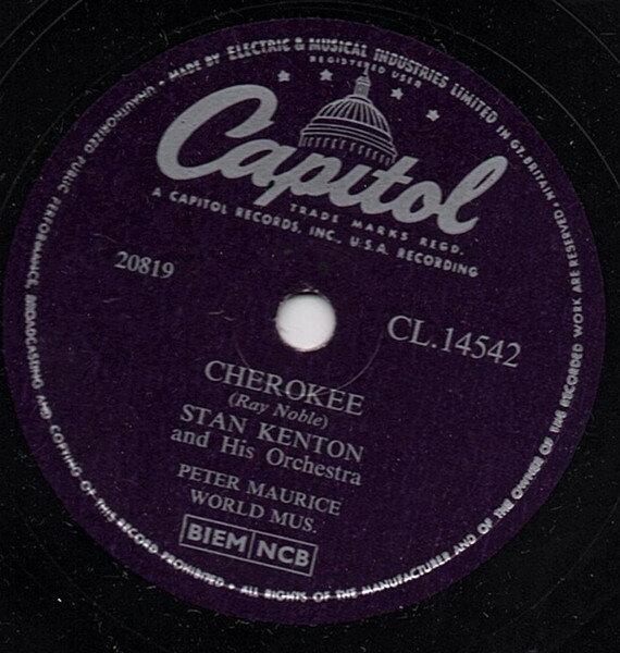 78RPM/SP Stan Kenton &amp; His Orchestra Cherokee / Limelight CL14542 CAPITOL RECORDS /00500