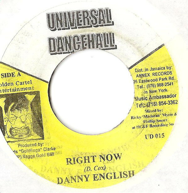 Record - 【中古】7” Danny English / Mr. Lexx & Bre Right Now / DJ All Night UD015 Universal Dancehall /00080