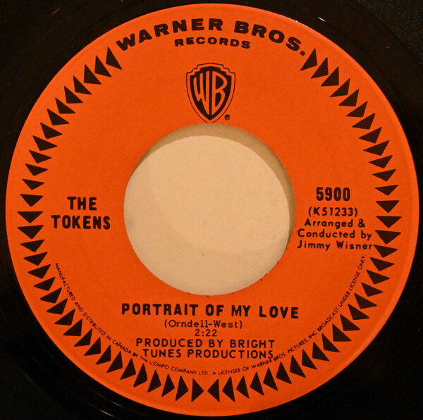 【中古】7” Tokens Portrait Of My Love / She Comes And Goes 5900 Warner Bros. Records /00080