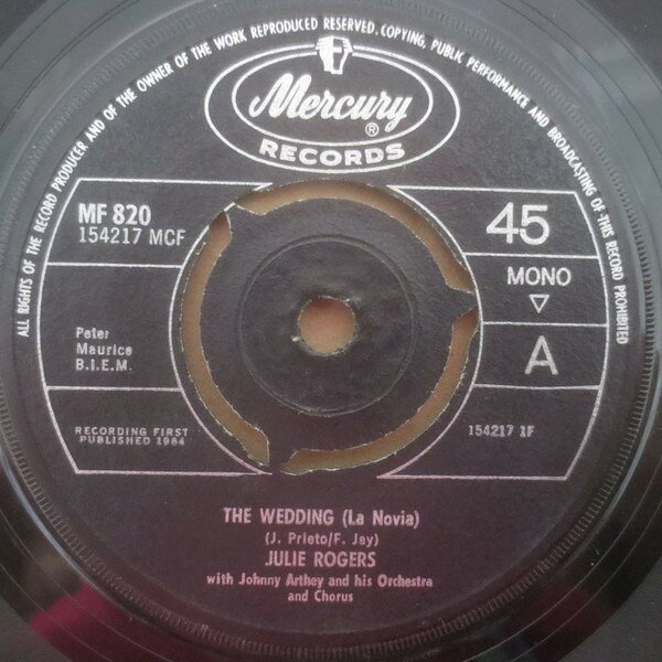 【中古】英7” Julie Rogers The Wedding (La Novia) MF820 Mercury /00080