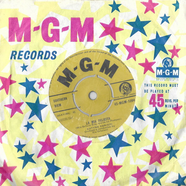 【中古】英7” Katyna Ranieri Never On Sunday / La Mia Felicita 45MGM1094 MGM Records /00080