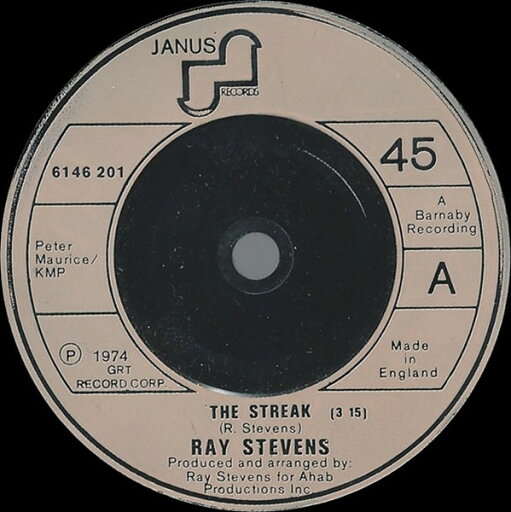 【中古】英7” Ray Stevens The Streak 6146201 Janus Records /00080 【中古】英7” Ray Stevens The Streak 6146201 Janus Records /00080